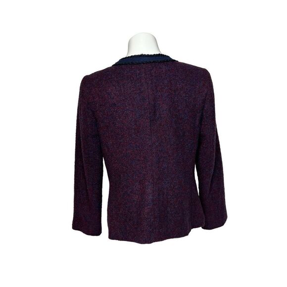 Talbots navy blue and burgundy wool blend tweed blazer size 10 - Picture 8 of 14